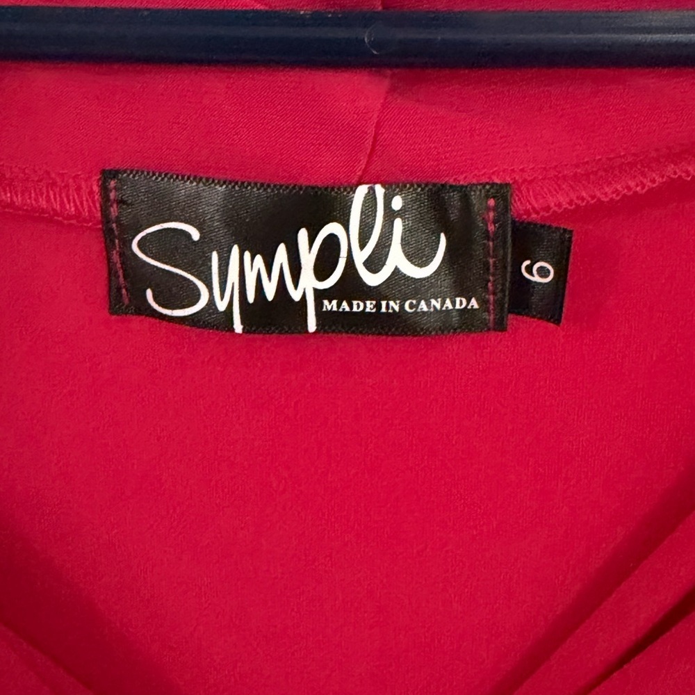 Sympli Women's 6 Top Blouse Draped Scoop Neck Long Sleeve Bright Pink Lagenlook - Picture 5 of 7